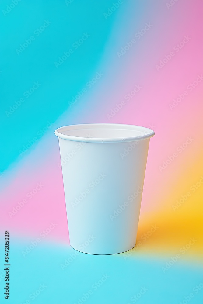 White Paper Cup on Gradient Background Mockup White Paper Cup on Gradient Background Mockup