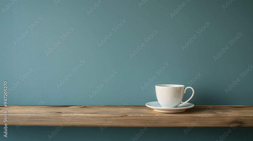 Fototapeta premium Gray Wall and White Cup