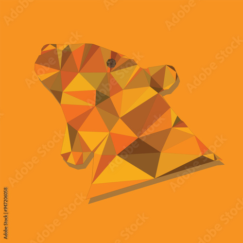 A vector of diamond head tiger on orange background.
