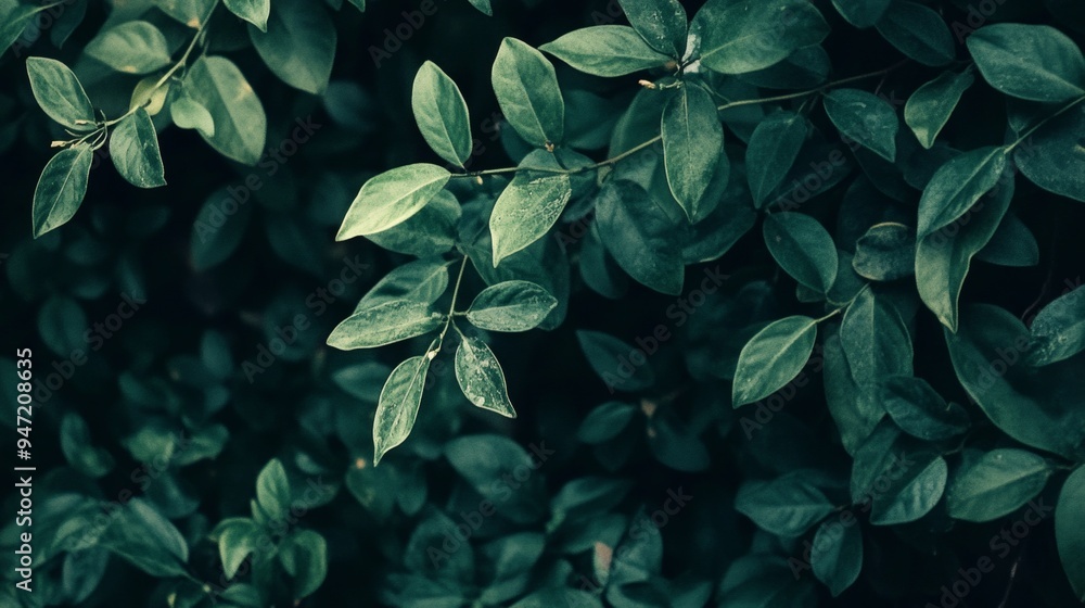 Lush green leaves densely packed, creating a natural and tranquil background with a deep, soothing green tone. Lush green leaves densely packed, creating a natural and tranquil background with a deep, soothing green tone.