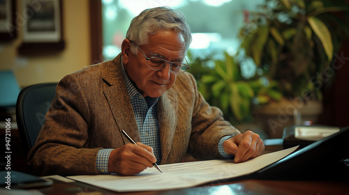 businessman signing business contract