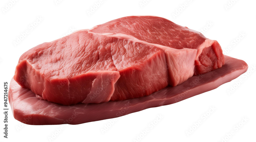 Close-Up of a Raw Pork Steak, Freshness and Marbled Texture for Cooking Preparation Close-Up of a Raw Pork Steak, Freshness and Marbled Texture for Cooking Preparation