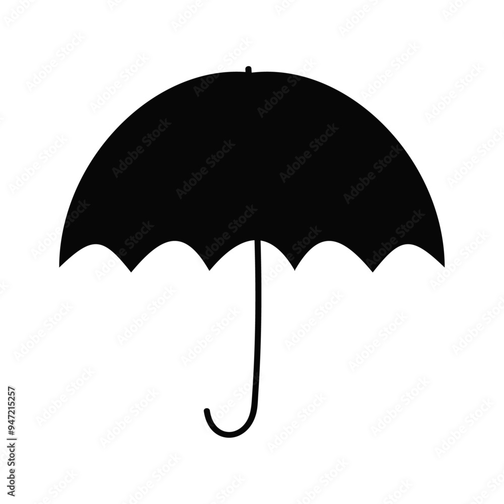 Silhouette of an open umbrella on a transparent background Silhouette of an open umbrella on a transparent background
