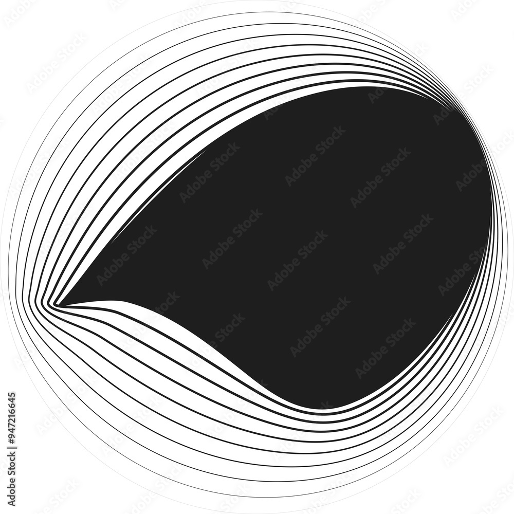 Naklejka premium Circle wave line halftone of frame. Geometric design template