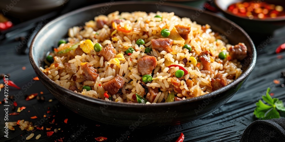 Fried Rice with Pork in a Chinese Culinary Tradition Fried Rice with Pork in a Chinese Culinary Tradition