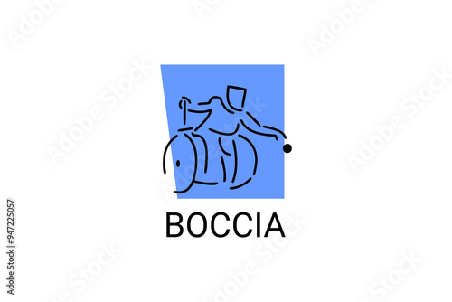 Boccia sport vector line icon. parasport. sport pictogram,athlete playing boccia vector illustration.