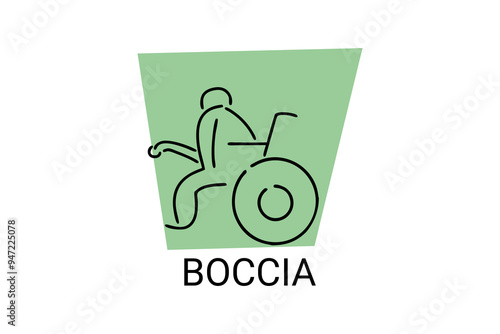 Boccia sport vector line icon. parasport. sport pictogram,athlete playing boccia vector illustration.