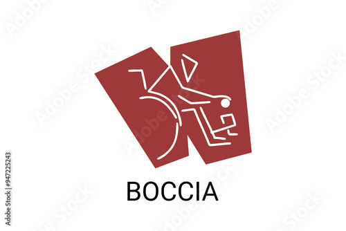 Boccia sport vector line icon. parasport. sport pictogram,athlete playing boccia vector illustration.