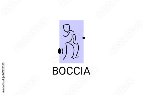 Boccia sport vector line icon. parasport. sport pictogram,athlete playing boccia vector illustration.