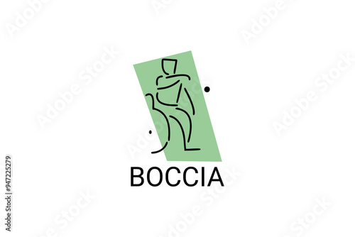 Boccia sport vector line icon. parasport. sport pictogram,athlete playing boccia vector illustration.