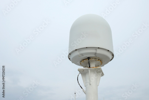 Telecommunications And Navigation Equipment On The Upper Decks Of A Modern Cruise Ship