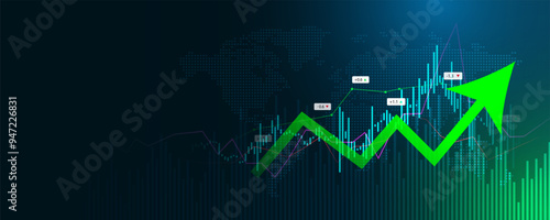 technology background graph financial trading Stock market and currency fluctuations around the world