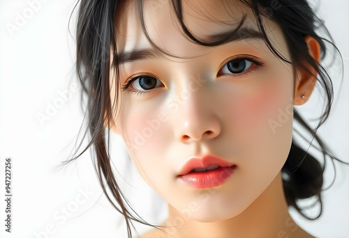 Minimalist Close-Up of a Woman's Natural Beauty