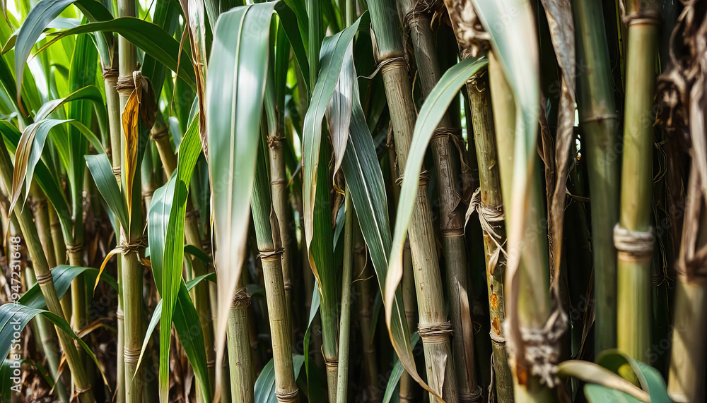 Obraz premium Sugarcane Stalks Close Up Picture