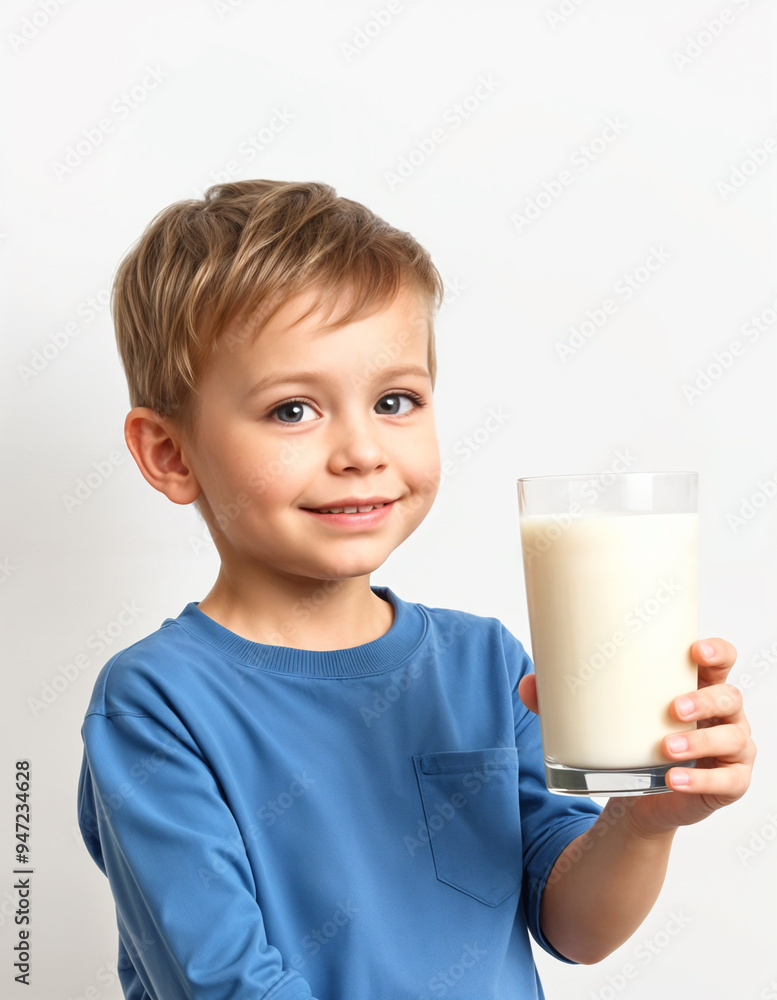 Young boy holding a glass of milk Young boy holding a glass of milk