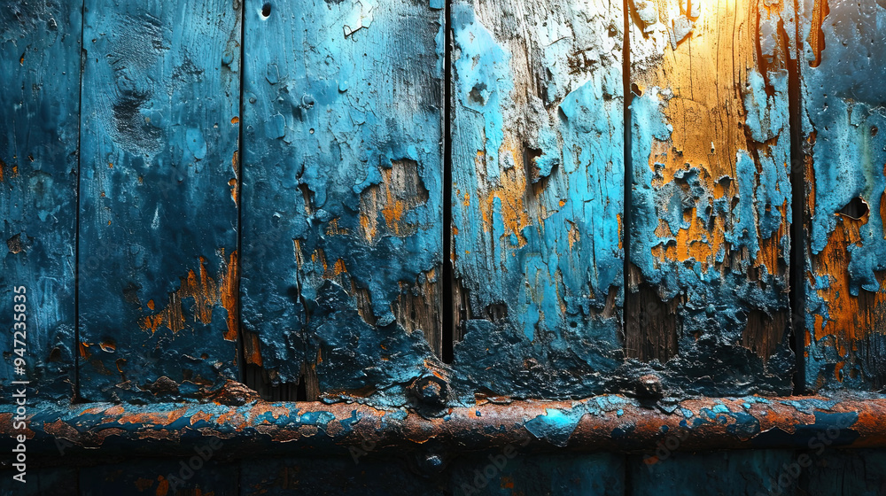 Cracked Stone and Mud Wall Texture Abstract Paint Blue and Gold Background Cracked Stone and Mud Wall Texture Abstract Paint Blue and Gold Background