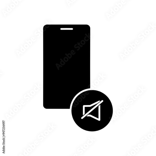 silent phone icon, turn mobile quiet, silence or sound switch, thin line symbol on white background - editable stroke vector illustration