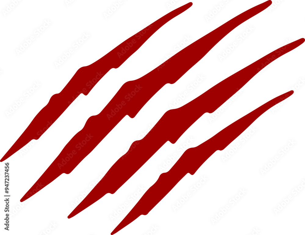 Claw marks slashing diagonally across. The jagged edges and bold color evoke a sense of danger, aggression, or wild animal attack. Claw marks slashing diagonally across. The jagged edges and bold color evoke a sense of danger, aggression, or wild animal attack.