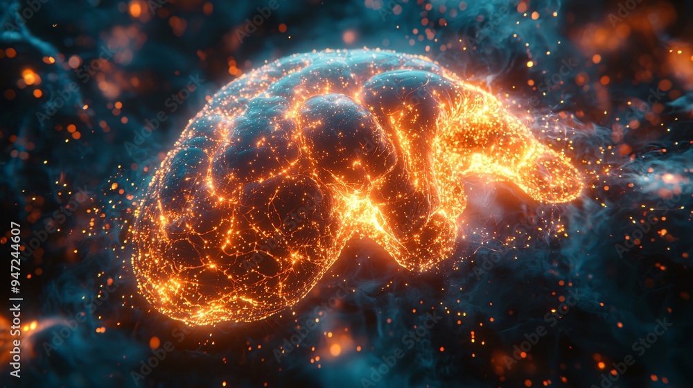 A human liver depicted as a living, breathing organism surrounded by glowing energy fields and soft light. A human liver depicted as a living, breathing organism surrounded by glowing energy fields and soft light.