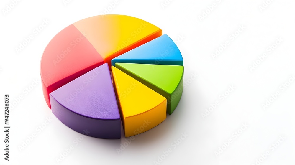 Fototapeta premium Colorful Pie Chart Graphic for Data Visualization and Business Analytics