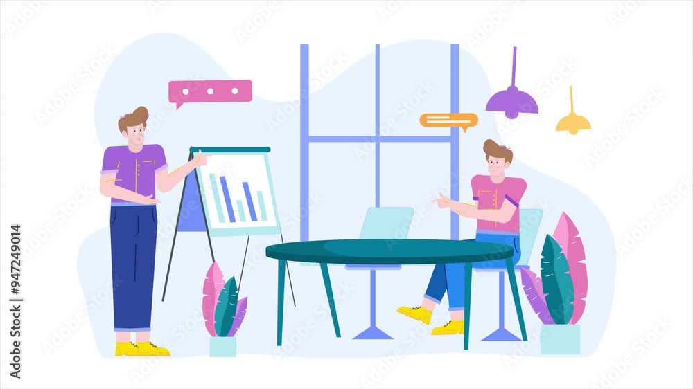 business discussion about partnership illustration animated video business discussion about partnership illustration animated video