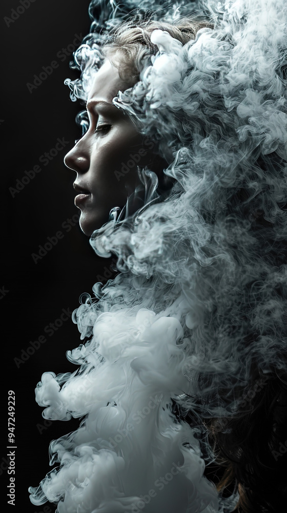 Abstract Art Of Liquid Dense Smoke Dark Grey and White Background Abstract Art Of Liquid Dense Smoke Dark Grey and White Background
