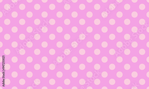 A simple polka dot background. The design is cute and familiar.Pink.