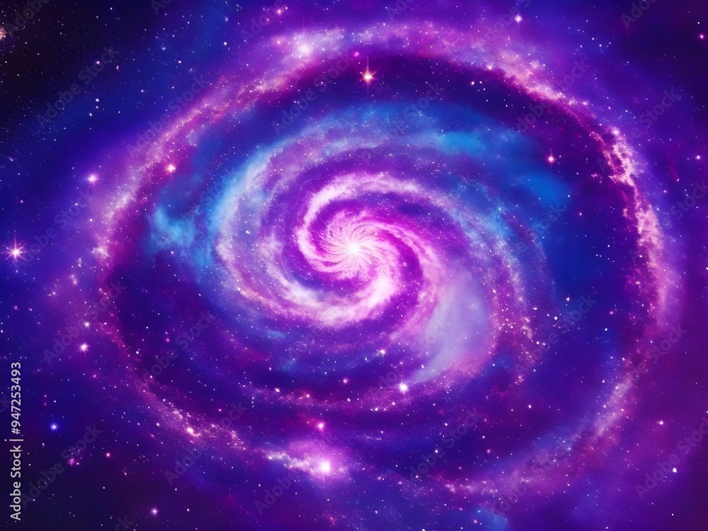 Spiral Galaxy in Deep Space with Vibrant Colors and Starry Background Spiral Galaxy in Deep Space with Vibrant Colors and Starry Background