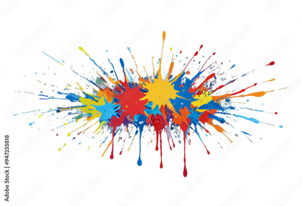 an abstract design featuring multicolored paint splatters with intricate drips and splashes against a transparent backdrop an abstract design featuring multicolored paint splatters with intricate drips and splashes against a transparent backdrop