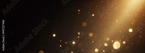 Fondo con partículas de brillo dorado que caen. Confeti dorado cayendo con luz mágica. Hermoso fondo claro	