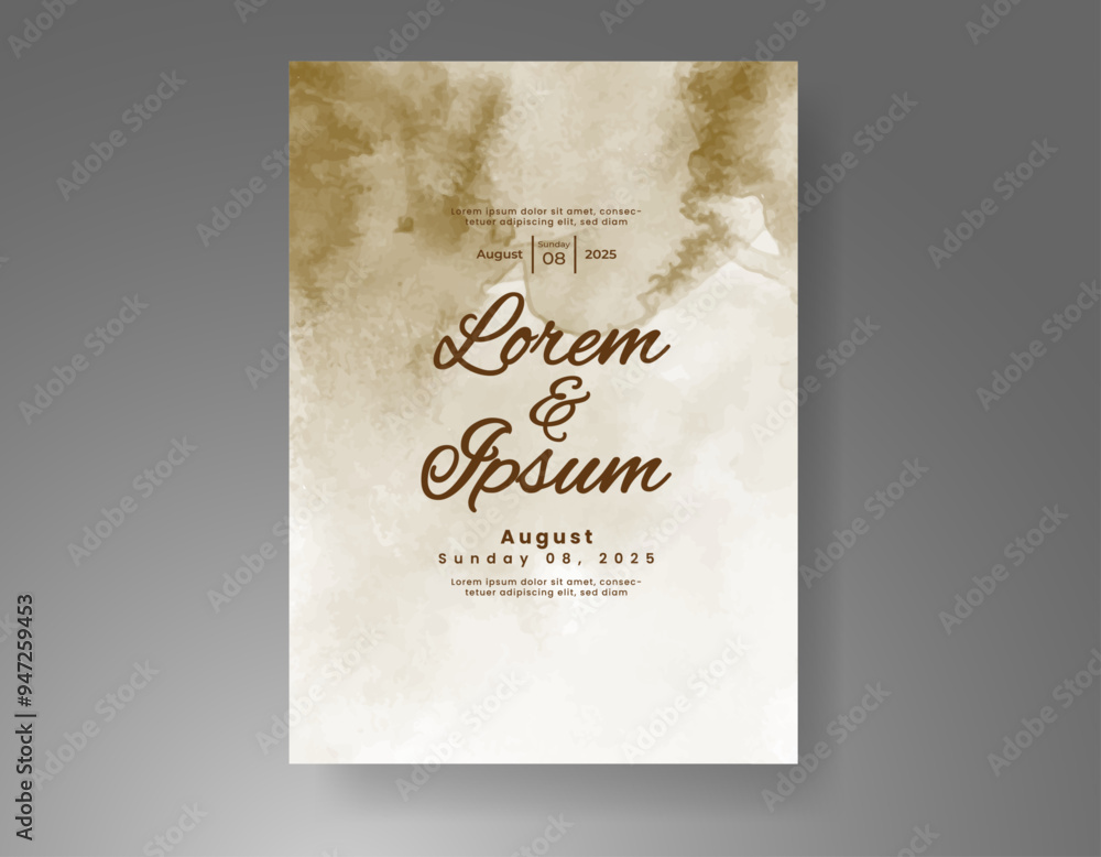 Wedding invitation with Abstract splashed watercolor background Wedding invitation with Abstract splashed watercolor background