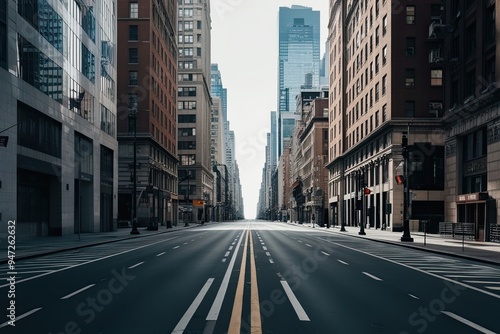 Captivating Image of a Desolate City Street in an Urban Landscape