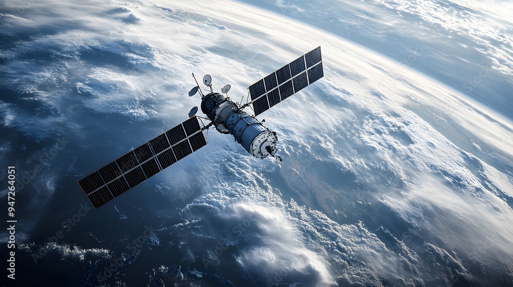 Exploring the Final Frontier: A Satellite's Journey Orbiting the Earth with a Majestic View of Our Blue Planet Exploring the Final Frontier: A Satellite's Journey Orbiting the Earth with a Majestic View of Our Blue Planet