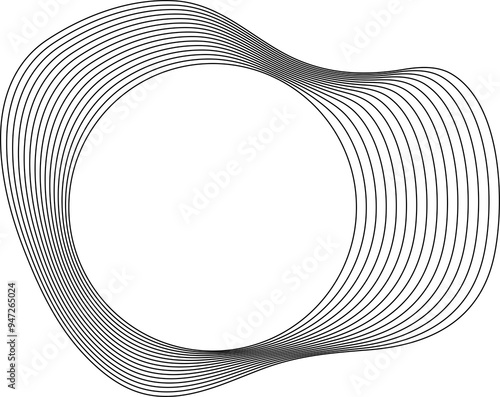 Circle liquid shapes made of lines with empty space for text