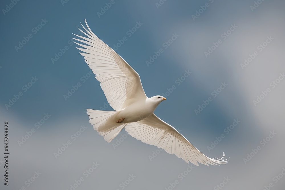 Obraz premium Gentle White Feathers Floating in Serene Aerial Softness