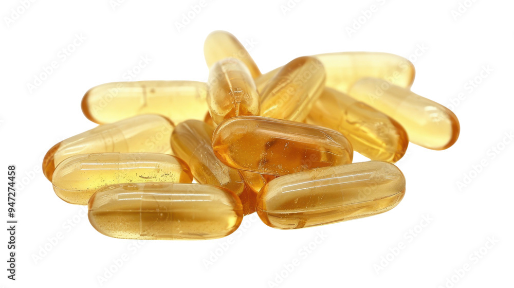Omega 3 capsules isolated on white background Omega 3 capsules isolated on white background