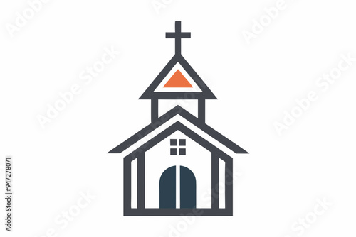 a minimalist church logo vector illustration