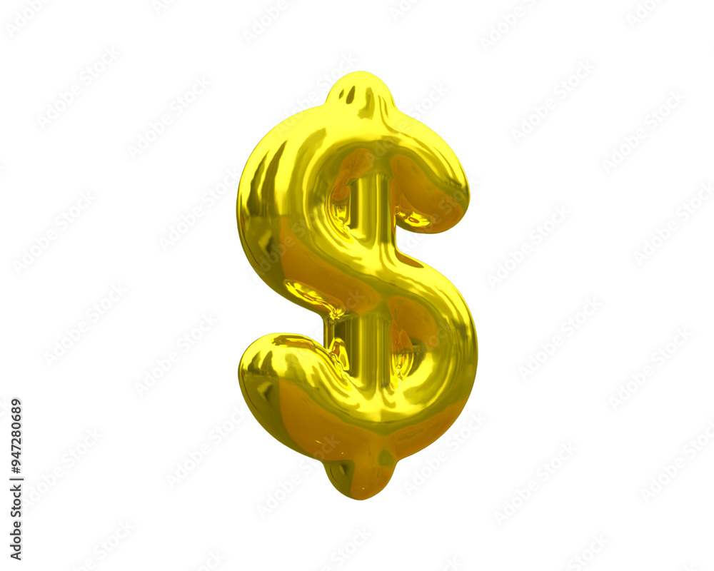 Obraz premium 3d glossy gold dollar sign