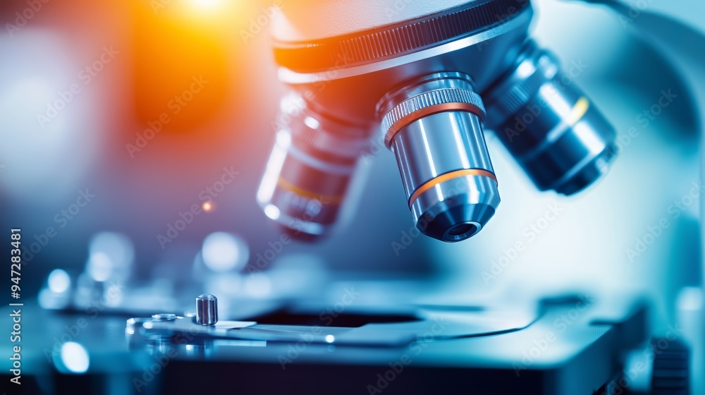 Science and Medical Research Concept with Close-Up Microscopy Science and Medical Research Concept with Close-Up Microscopy