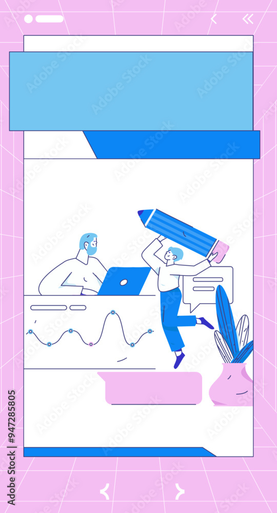 Flat vector illustration of business people operating work scene
Flat vector illustration of business people operating work scene