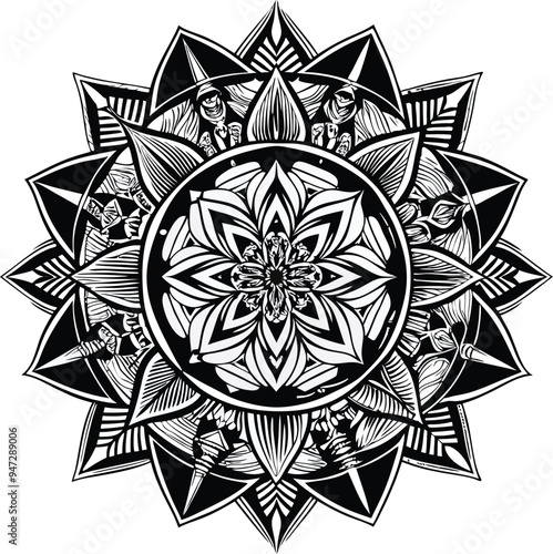 Abstract Expression Mandala Art & Illustration