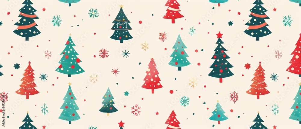 vector graphic of cute simple patterns of Christmas in light background