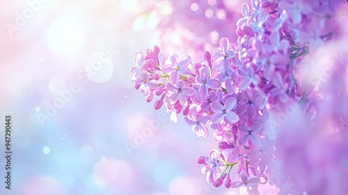 Lilac Flowers in Bloom with Soft Pastel Background