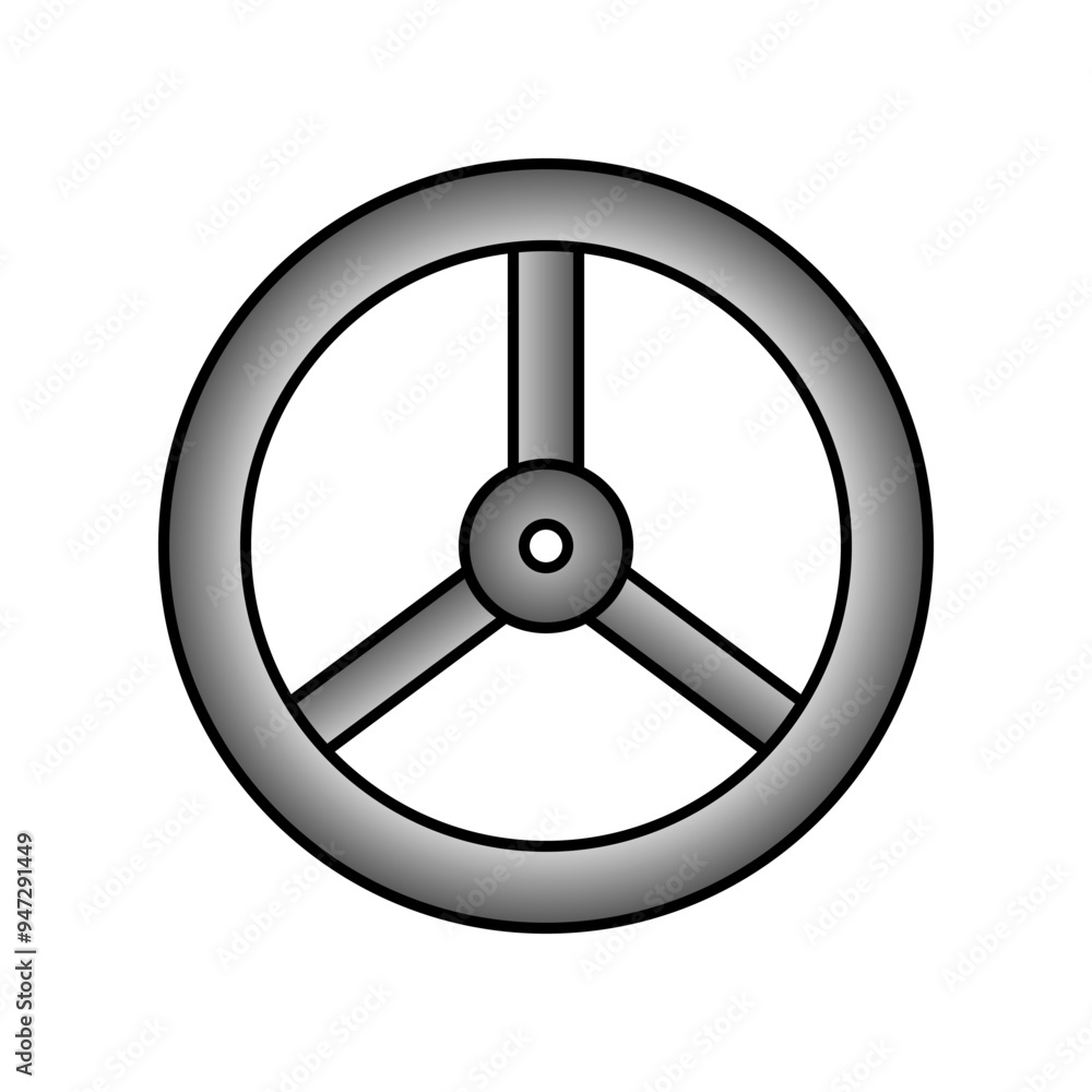 Fototapeta premium Steering wheel icon on white background. Vector illustration.