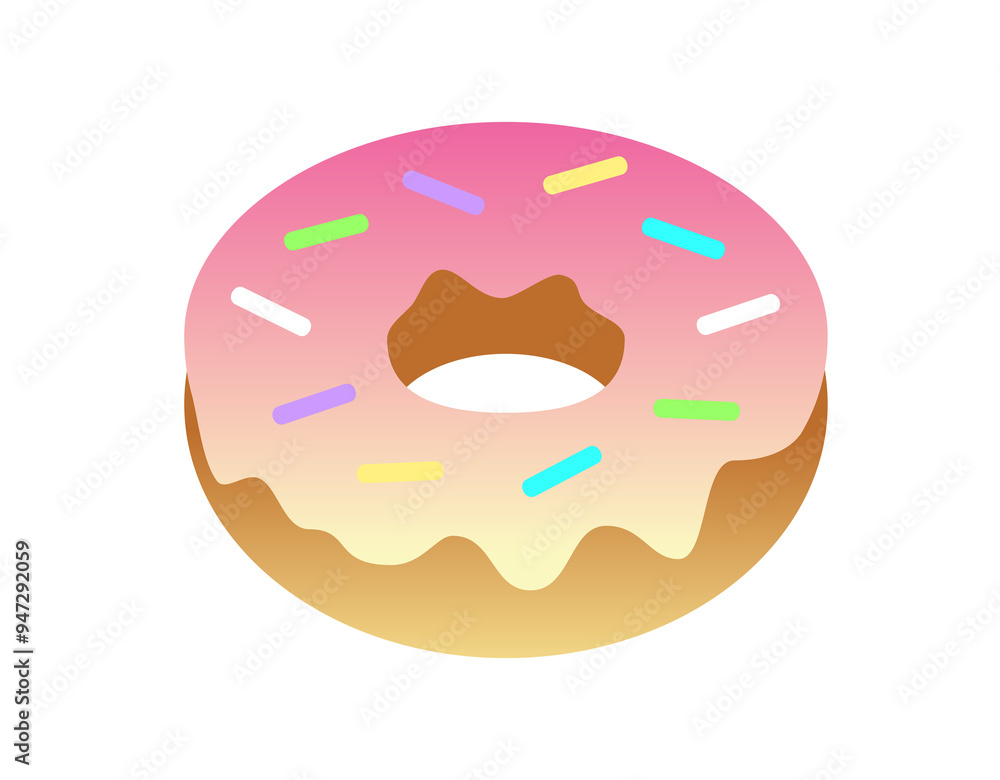 gradient pink sweet snack dessert donut icon
