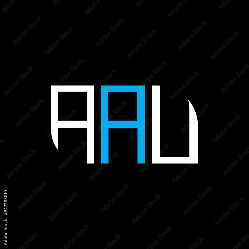 AAU logo design, AAU simple and modern logo.
 AAU luxurious alphabet design