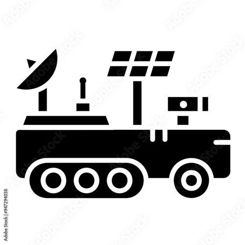 Mars Rover Glyph Icon