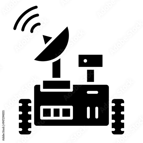 Mars Rover Glyph Icon