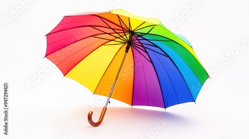 Colorful Umbrella on White Background photo