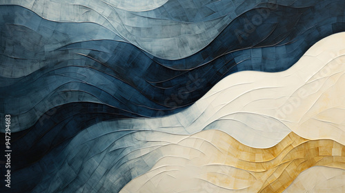 Wallpaper Mural Vibrant Abstract Liquid Paint Blue Wavy Texture Background Torontodigital.ca